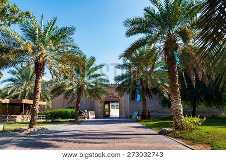 Ajman, United Arab Emirates - December 6, 2018: Ajman Museum Showing The History And Tradition Of Un