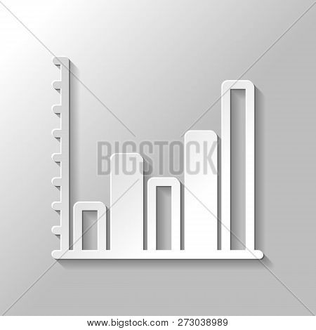 Finance Grapgic, Grow. Paper Style With Shadow On Gray Background