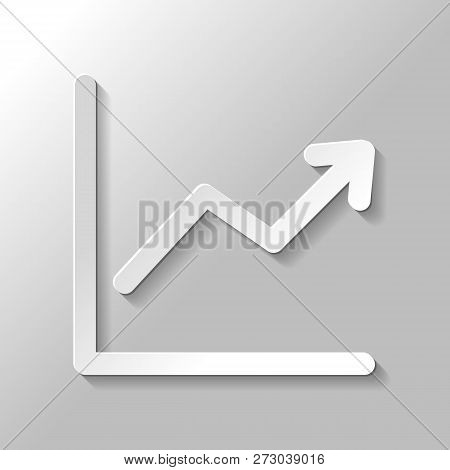 Finance Grapgic, Grow. Paper Style With Shadow On Gray Background