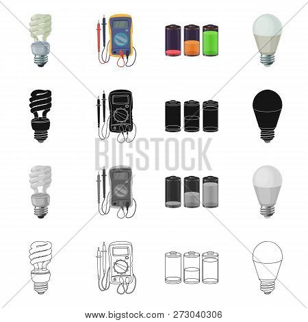Vector Design Of Electricity And Electric Sign. Set Of Electricity And Energy Stock Vector Illustrat