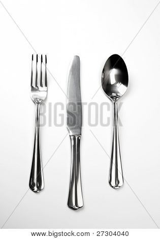   Tenedor, cuchara y cuchillo