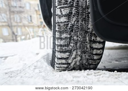Tread Car Winter Tires With Liposystem. Safe Driving. Winter, Ice.
