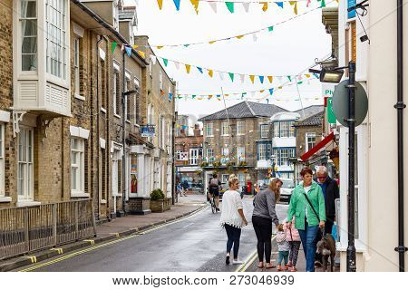 Southwold, Uk - September 8, 18 - Townscape Of Southwold, A Popular Seaside Town In The County Suffo
