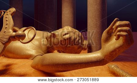 Broken lady of justice 3d rendering