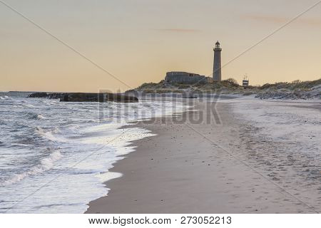 Lighthouse In Skagen In The Northern Part Of Denmark.