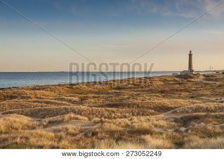 Lighthouse In Skagen In The Northern Part Of Denmark.
