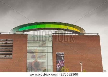 Aarhus, Denmark - May 9, 2017: Modern Art Museum Cloudy Day On May 9, 2017 In Aarhus, Denmark.