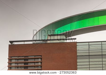 Aarhus, Denmark - May 9, 2017: Modern Art Museum Cloudy Day On May 9, 2017 In Aarhus, Denmark.