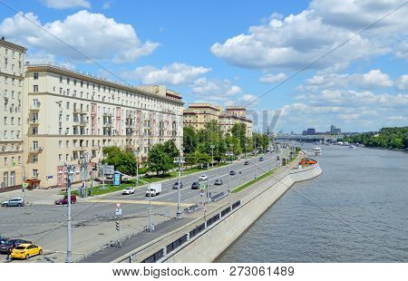 Moscow, Russia - June, 2017: Frunzenskaya Embankment At A Summer Day