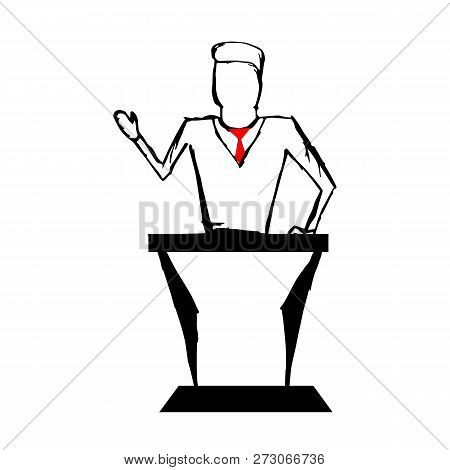 Businessman Working Character. President. Vector Illustration Eps10.