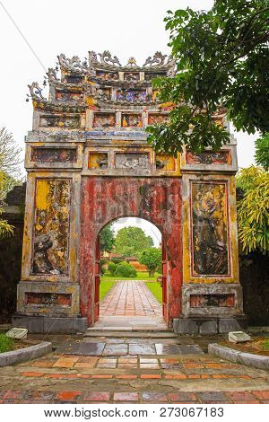 The Gate To The To Mieu And Hung To Mieu Complex In The Imperial City, Hue, Vietnam