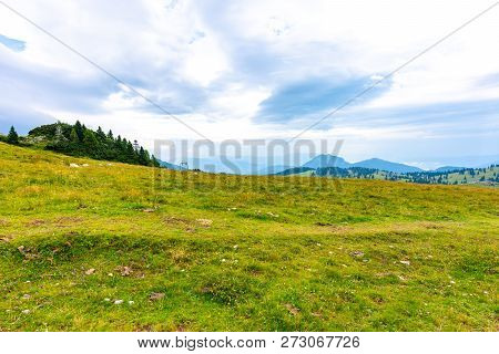 Slovenia Velika Planina (big Plateau), Agriculture Pasture Land Near City Kamnik In Slovenian Alps.