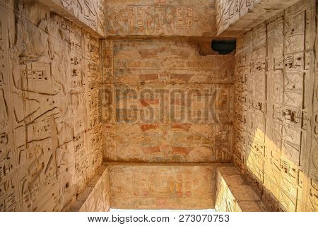 Beautiful Ancient Temple Of Medina-habu. Egypt, Luxor.