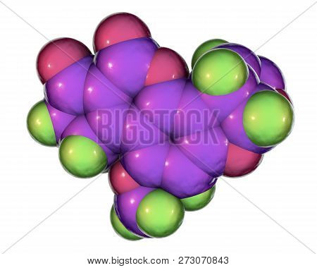 Aflatoxin B1 Molecule, A Toxin Produced By Fungi Aspergillus, A Potent Carcinogen, 3d Illustration