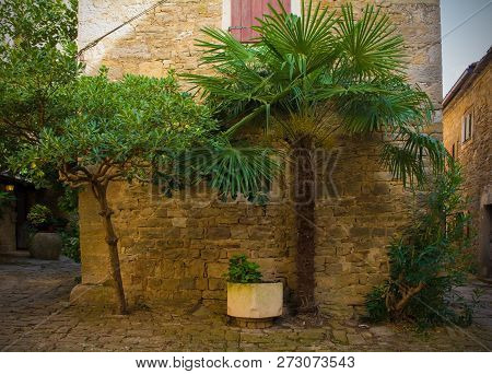 Buildings In The Hill Village Of Groznjan (also Called Grisignana) In Istria, Croatia