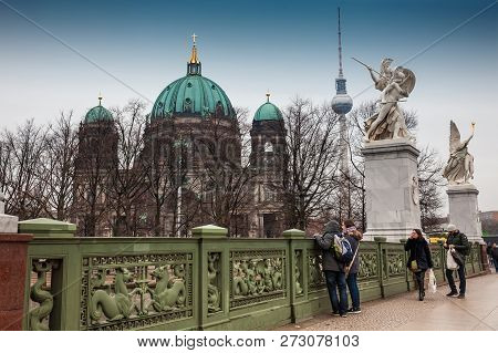 Berlin, Germany - March, 2018: Supreme Parish And Collegiate Church Or Also Called Berlin Cathedral
