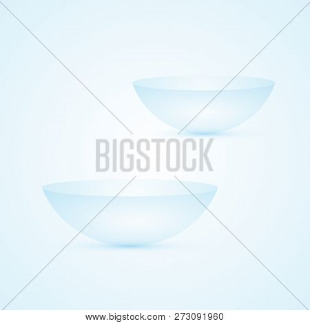 Soft Contact Lens, Vector Art Illustration Of Eye Correction.