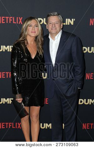 LOS ANGELES - DEC 6:  Jennifer Aniston, Ted Sara at the 