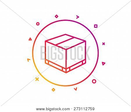 Parcel Box Line Icon. Logistics Delivery Sign. Package Tracking Symbol. Gradient Pattern Line Button