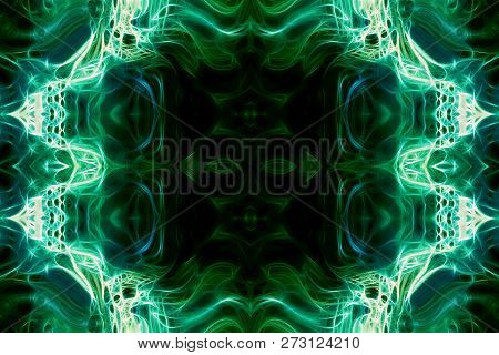 Abstract Artistic Unique Smooth Reflecting Delusional Effect On A Black Background