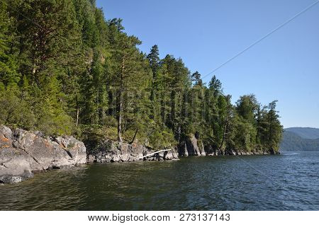 View Of The Lake Teletskoye. Russia, Altai Republic