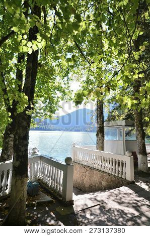 View Of The Mountain Lake Rizza, Abkhazia