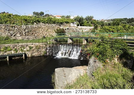 View Of A Recreational Swimming Facility Created On A Small River Near The Roman Bridge In The Villa