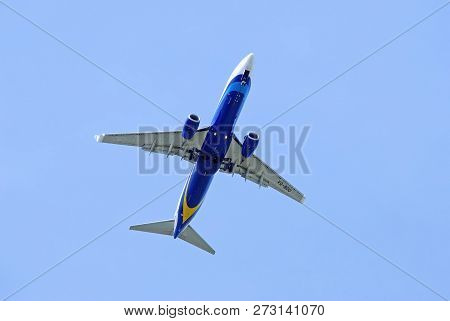 Russia, Moscow - July, 2017: Boeing 737-800 (airborne Number Vq-bdo) Of Nordstar Airline Against The