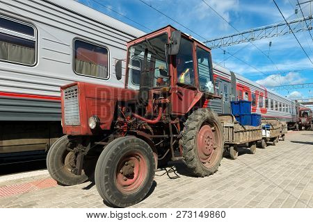 Petrozavodsk, Russia - June 23, 2018: Preparation Of The Fast Train For A Trip At The Railway Statio