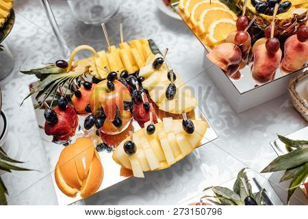 Luxury Wedding Catering.  Delicious Candy Bar At Wedding Recepti