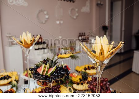 Luxury Wedding Catering.  Delicious Candy Bar At Wedding Recepti