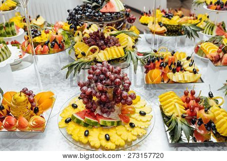 Luxury Wedding Catering.  Delicious Candy Bar At Wedding Recepti