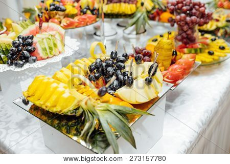 Luxury Wedding Catering.  Delicious Candy Bar At Wedding Recepti