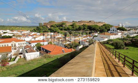 General View Of Castro Marim Village With The Castle And The Church In The Background, Castro Marim,