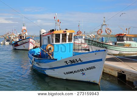 Santa Luzia, Portugal - November 19, 2018: The Fishing Harbor Of Santa Luzia, Located Near Tavira, W
