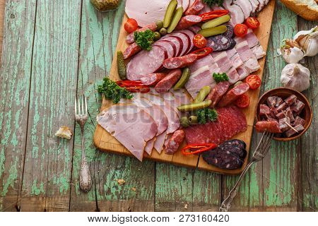 Charcuterie Board Close View With Place For Wording