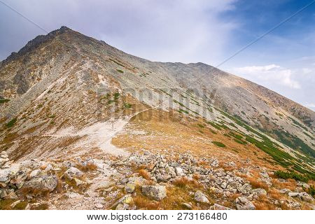 The Mountain Saddle Ostrva In High Tatras National Park, Slovakia, Europe.