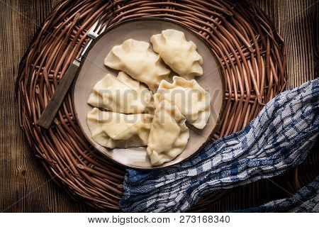 Homemade Dumplings With Cheese.