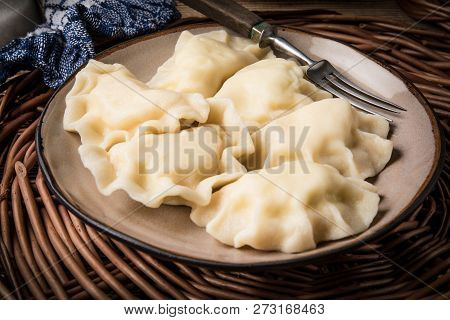 Homemade Dumplings With Cheese.