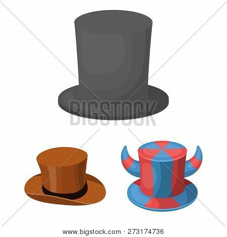 Isolated Object Of Hat And Derby Icon. Collection Of Hat And Bonnet Stock Symbol For Web.