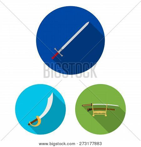 Vector Design Of Sword And Blade Symbol. Set Of Sword And Game  Vector Icon For Stock.