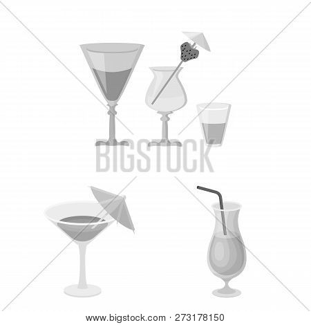 Vector Design Of Cocktail And Menu Logo. Set Of Cocktail And Margarita Stock Symbol For Web.