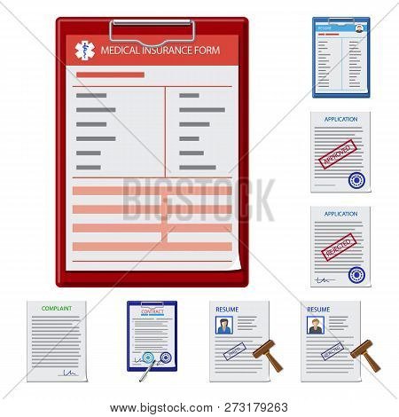 Vector Design Of Form And Document Icon. Collection Of Form And Mark Stock Symbol For Web.