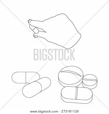 Vector Design Of Pill And Medicine Logo. Collection Of Pill And Vitamin Stock Vector Illustration.