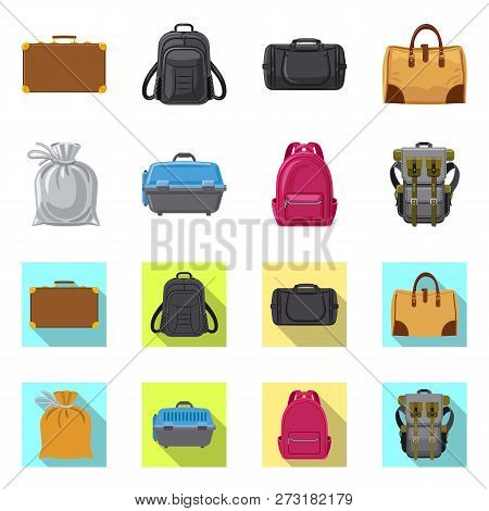 Vector Design Of Suitcase And Baggage Symbol. Set Of Suitcase And Journey Stock Vector Illustration.