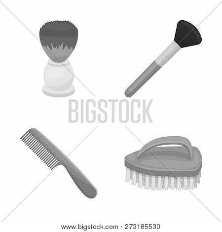 Isolated Object Of Brush  And Hygiene  Icon. Set Of Brush  And Shower Vector Icon For Stock.