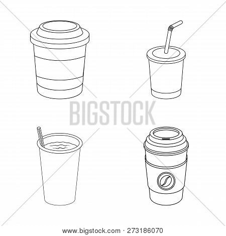 Isolated Object Of Coffee And Cup Logo. Set Of Coffee And Hot Stock Vector Illustration.
