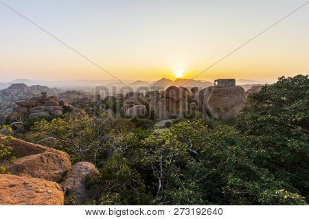 Sunrise In Humpi, State Karnataka, India.