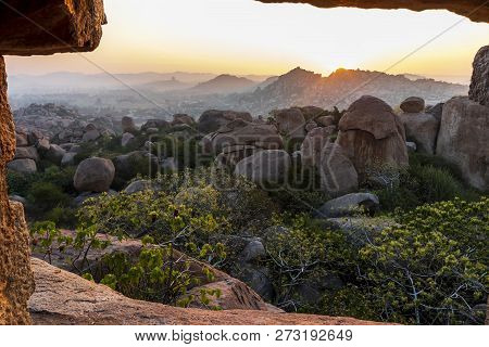 Sunrise In Humpi, State Karnataka, India.