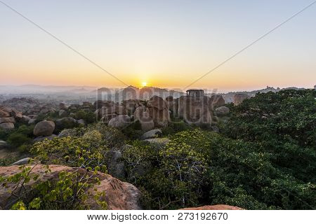 Sunrise In Humpi, State Karnataka, India.